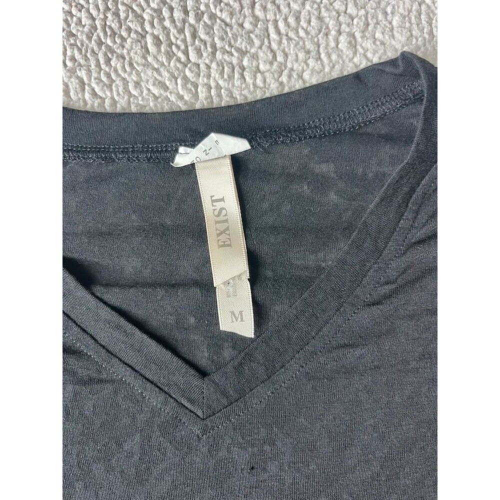 Vintage Y2K Exist Rhinestone Cross Black Biker Tshirt Cotton Blend Womens Medium - Picture 5 of 9